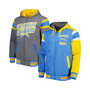 Men's Powder Blue, Gray Los Angeles Chargers Extreme Full Back Reversible Hoodie Full-Zip Jacket