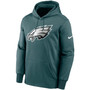 Men's Midnight Green Philadelphia Eagles Fan Gear Primary Logo Performance Pullover Hoodie