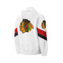 Men's White Chicago Blackhawks Enforcer Half-Zip Windbreaker Hoodie