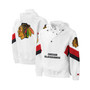 Men's White Chicago Blackhawks Enforcer Half-Zip Windbreaker Hoodie