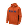 Men's Orange New York Knicks Courtside Versus Stitch Split Pullover Hoodie