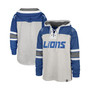 Men's '47 Gray Detroit Lions Gridiron Lace-Up Pullover Hoodie