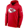 Men's Red Kansas City Chiefs Fan Gear Primary Logo Therma Performance Pullover Hoodie