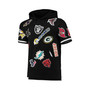 Men's Black Nfl League Wordmark Short Sleeve Pullover Hoodie