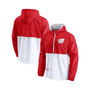 Men's Red, White Wisconsin Badgers Thrill Seeker Half-Zip Hoodie Anorak Jacket