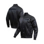 Men's New England Patriots Triple Black Satin Full-Snap Varsity Jacket