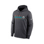 Men's Anthracite Miami Dolphins Prime Logo Name Split Pullover Hoodie