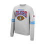 Men's Heathered Gray Houston Oilers Allover Print Fleece Pullover Sweatshirt