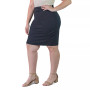 Plus Size Elastic Waist Pencil Skirt