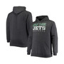 Men's Big and Tall Heathered Charcoal New York Jets Practice Pullover Hoodie