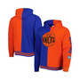 Men's Blue and Orange New York Knicks Big and Tall Hardwood Classics Split Pullover Hoodie