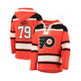 Men's Carter Hart Orange Philadelphia Flyers Player Name and Number Lacer Pullover Hoodie