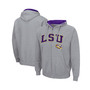 Men's Heathered Gray LSU Tigers Arch Logo 3.0 Full-Zip Hoodie