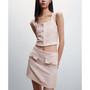 Women's Buttoned Tweed Skirt