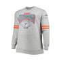 Men's Heather Gray Miami Dolphins Big and Tall Allover Print Pullover Sweatshirt