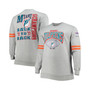 Men's Heather Gray Miami Dolphins Big and Tall Allover Print Pullover Sweatshirt