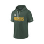 Men's Hunter Green Green Bay Packers Short Sleeve Pullover Hoodie