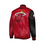 Men's Black, Red Miami Heat Fast Break Satin Full-Snap Jacket