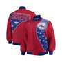 Men's Philadelphia 76ers Hardwood Classics Big and Tall Authentic Warm-Up Jacket - Red