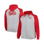 Men's Heather Gray, Red Cincinnati Reds Big and Tall Raglan Hoodie Full-Zip Sweatshirt