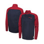 Men's Navy New England Patriots Combine Authentic O-Line Raglan Half-Zip Jacket