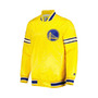 Men's Gold Golden State Warriors Slider Satin Full-Snap Varsity Jacket
