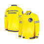 Men's Gold Golden State Warriors Slider Satin Full-Snap Varsity Jacket