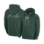 Men's Heather Hunter Green Milwaukee Bucks Courtside Versus Flight Pullover Hoodie