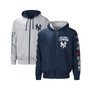 Men's Navy, Gray New York Yankees Southpaw Reversible Raglan Hooded Full-Zip Jacket