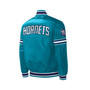 Men's Teal Charlotte Hornets Slider Satin Full-Snap Varsity Jacket