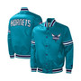 Men's Teal Charlotte Hornets Slider Satin Full-Snap Varsity Jacket
