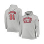 Men's Dennis Rodman Heathered Gray Chicago Bulls Big and Tall Name and Number Pullover Hoodie