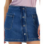 Juniors' Denim Faux-Button-Front Mini Skirt
