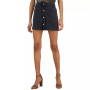 Juniors' Denim Faux-Button-Front Mini Skirt