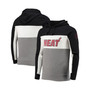 Men's Black, White Miami Heat Wordmark Colorblock Fleece Pullover Hoodie