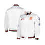 Men's White Detroit Tigers City Collection Satin Full-Snap Varsity Jacket