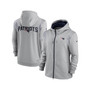 Men's Gray New England Patriots Performance Sideline Lockup Full-Zip Hoodie