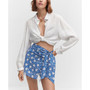Women's Beaded Printed Miniskirt