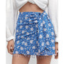 Women's Beaded Printed Miniskirt