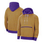Men's Gold-Tone, Purple Los Angeles Lakers 75th Anniversary Courtside Striped Pullover Hoodie