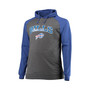 Men's Branded Royal, Heathered Charcoal Buffalo Bills Big and Tall Lightweight Raglan Pullover Hoodie