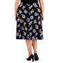 Plus Size Pull-On Floral Midi Skirt