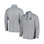 Men's Gray Las Vegas Raiders On Deck IslandZone Half-Zip Pullover Jacket
