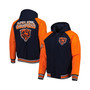Men's Navy Chicago Bears Defender Raglan Full-Zip Hoodie Varsity Jacket