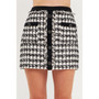 Women's Tweed Mini Skirt With Fringe
