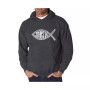 Men's Word Art Hooded Sweatshirt - John 3:16 Fish Symbol