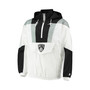 Men's White Brooklyn Nets Striker Crinkle Half-Zip Hoodie Jacket