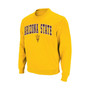Men's Gold Arizona State Sun Devils Arch and Logo Crew Neck Sweatshirt