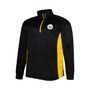 Men's Black and Gold Pittsburgh Steelers Big and Tall Quarter-Zip Jacket