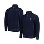 Men's Navy New York Yankees Tobago Bay Tri-Blend Big and Tall Half-Zip Jacket